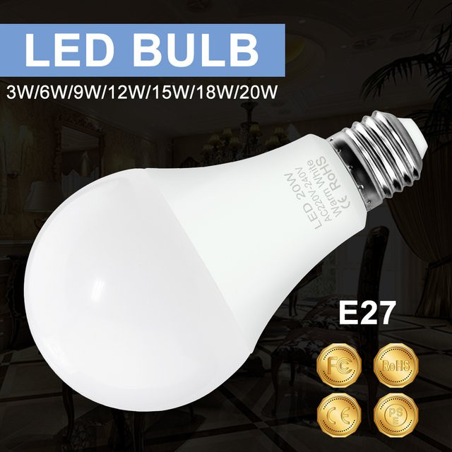 CanLing LED Glühbirne E27 mit warmweißem Licht, 12W, Weiß - Bild 1