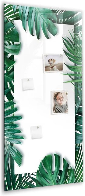 Tulup Magnettafel aus Glas mit Monstera Rahmen, Farbe Schwarz, B/H: 60 x 120 cm - Bild 1