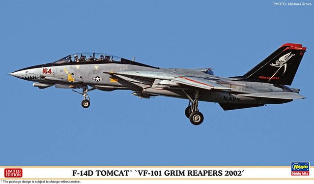 Hasegawa F-14D Tomcat VF-101 Grim Reapers 2002, Fahrzeug, 1:72, Grau - Bild 1