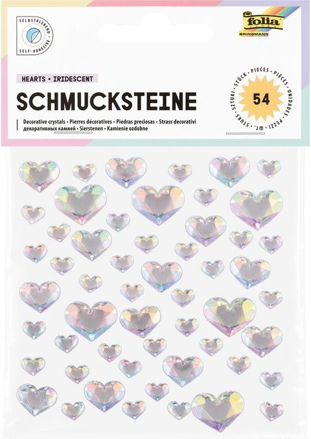 Folia Schmucksteine Herzen in Multicolour, irisierend aus Kunststoff - Bild 1