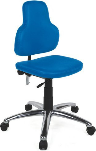 Mayer Sitzmöbel Drehstuhl blau mit Kunstleder und Rollen, B/H: 62 x 60 cm - Bild 1