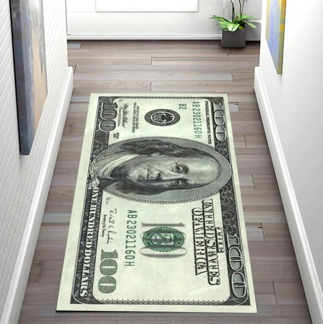 Lodestar Dollar Bereichsteppich in Grün, waschbarer und rutschfester Teppich mit abstraktem Design, B/L: 50 x 150 cm - Bild 1