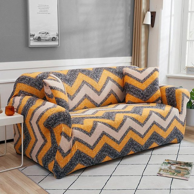 Bestbags Bedruckter Stretch-Sofabezug mit Grafikdesign, waschbarer Möbelschutz für Sofas und Zweisitzer, Mehrfarbig, Breite: 90-140 cm - Bild 1