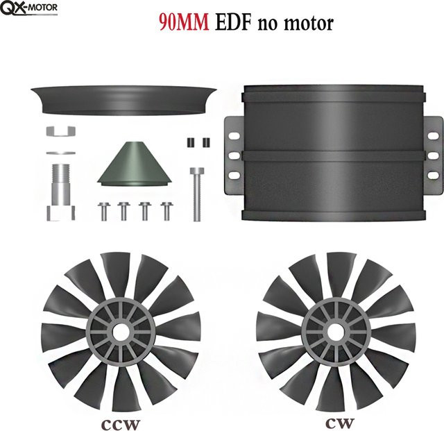 QX-MOTOR EDF Kanalventilator, Zubehör, Kunststoff, Schwarz - Bild 1