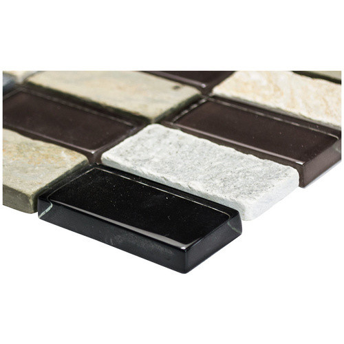 HuH Mosaik Wandbelag Nature in Bunt mit Glas- und Natursteinoptik, B/H: 31 x 32,2 cm - Bild 2