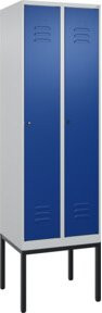 C+P Spind Classic PLUS Garderobenschrank mit 2 Abteilen, Stahlkonstruktion, Zylinderschloss, 4 Garderobenhaken und Trennwand, H x B x T: 212 x 60 x 50 cm - Bild 1