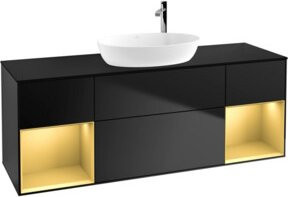 V&B Waschtischunterschrank Finion in Schwarz lackiert, Breite: 160 cm - Bild 1