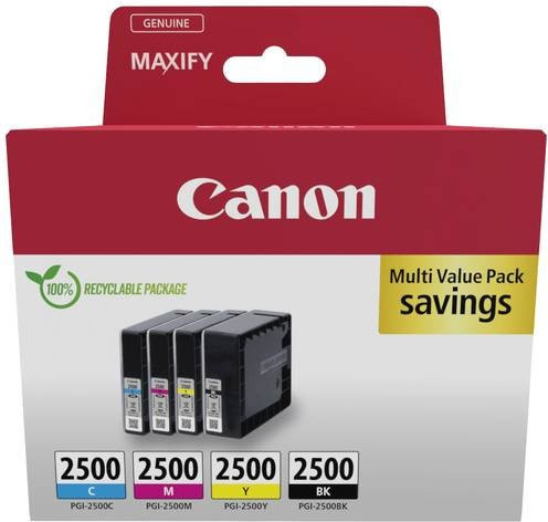 Canon PGI-2500 Tinten Multipack Original 4er-Pack Schwarz, Cyan, Magenta, Gelb - Bild 1