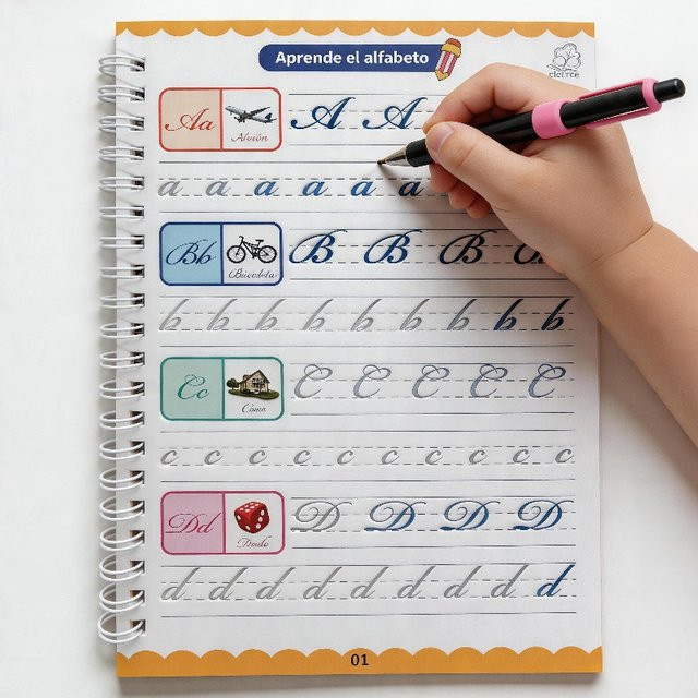 BOHY Spanisches Alphabet Schreibübungsbuch für Kinder ab 3 Jahren, Mehrfarbiges Kalligrafie-Übungsset und Arbeitsbuch zum Nachfahren der Buchstaben - Bild 1