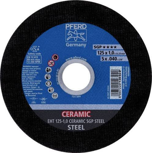 PFERD Trennscheibe EHT Ceramic SGP Steel gerade für Stahl, Durchmesser: 100 mm, Breite: 1,3 mm, Bohrung: 16 mm, Farbe: Schwarz, 25 Stück - Bild 1