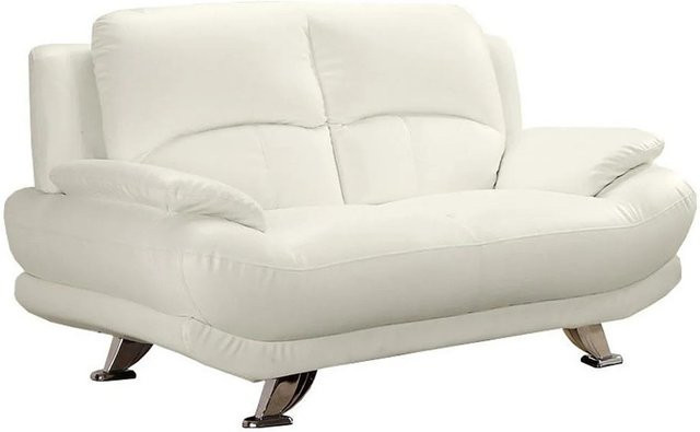 Vente-unique Sofa Musko in Elfenbein mit modernem Design und Armlehnen aus Kunstleder - Bild 1