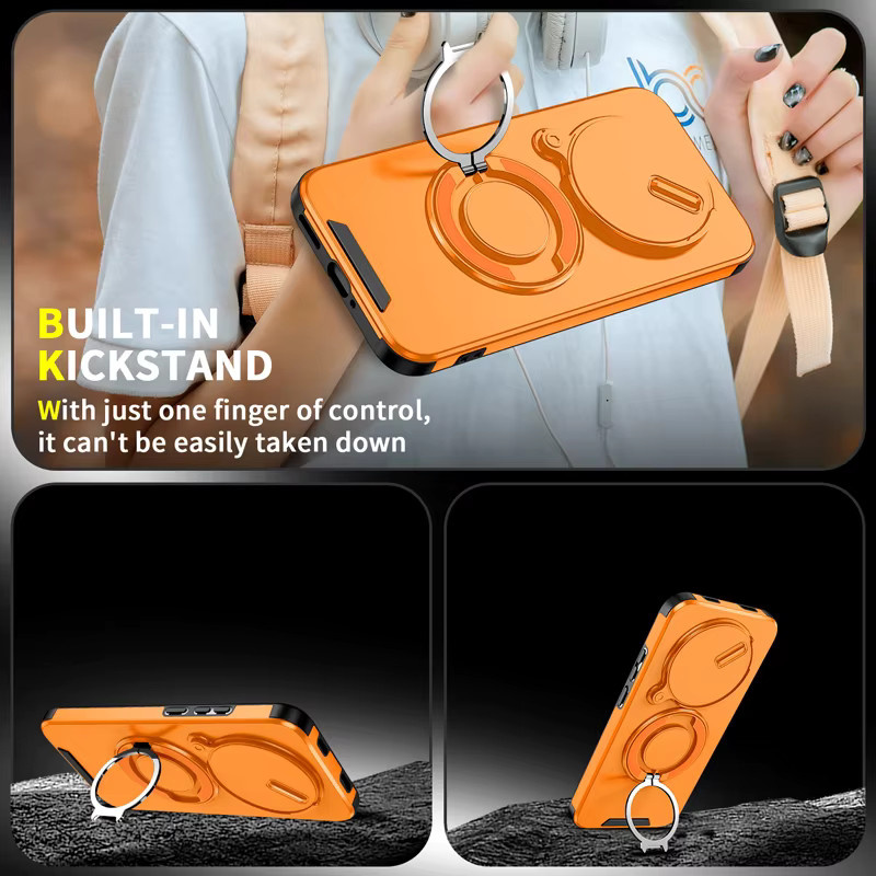 ELVEV Magnetische Handyhülle für Xiaomi Redmi Note 15 Pro Plus und Redmi Note 15 Pro 5G mit drehbarem Ring-Ständer aus hartem PC und weichem TPU - Bild 6