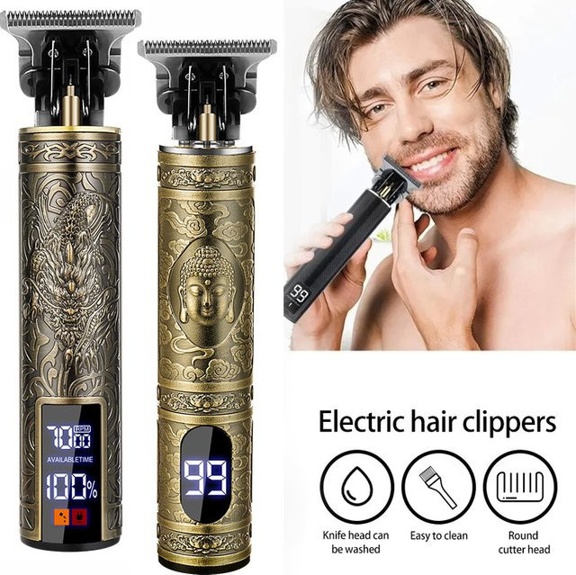 XMSJ Professioneller Haar Clipper Vintage T9 Bartrasierer für Männer in Gold - Bild 1