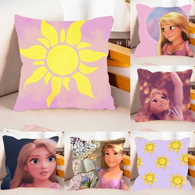 Beast Kingdom Tangled Rapunzel Kissenbezug aus Plüschstoff, quadratisch, mehrfarbig, 40 x 40 cm - Bild 1