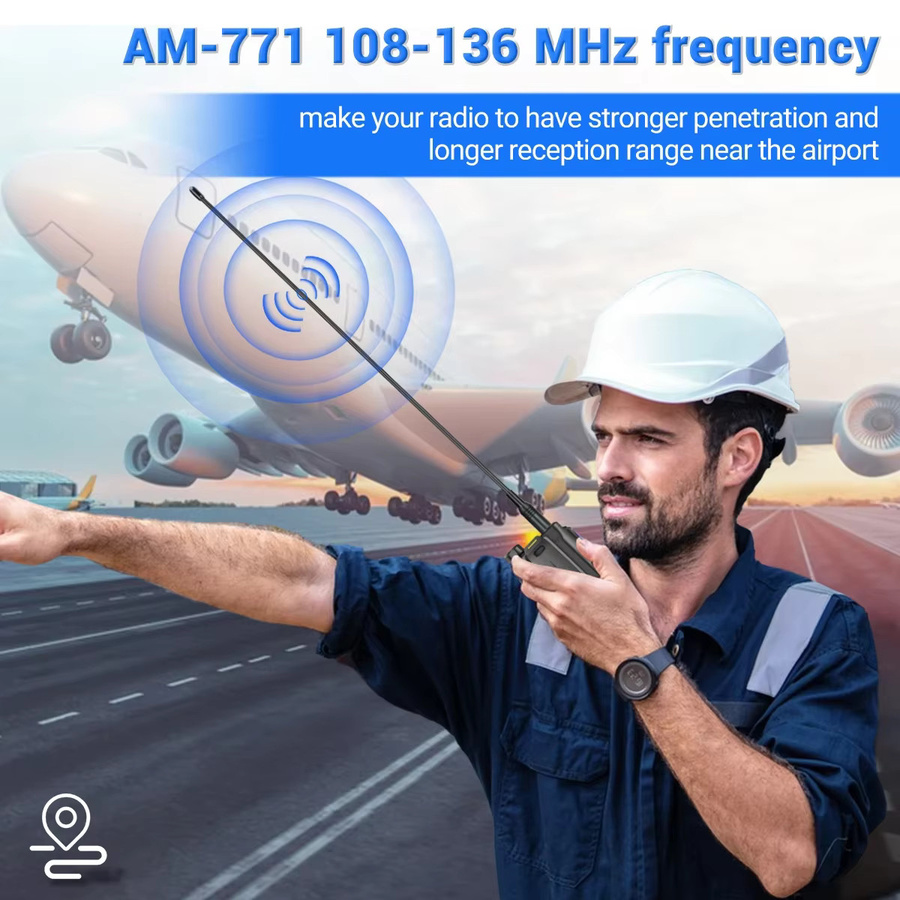 ABBREE AM-771 Air Band SMA-Buchse Antenne 108–136 MHz in Schwarz für Quansheng UV K5 K6 und Baofeng UV 5RH 21 PRO V2 UV-98 Walkie Talkie - Bild 4