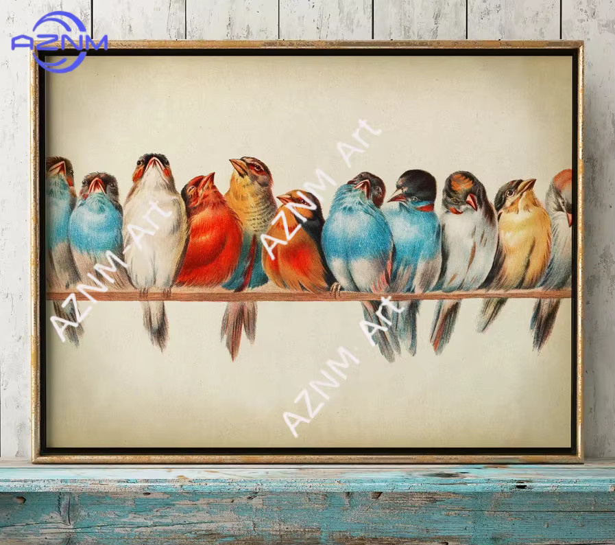 AZNM Wandkunst Set mit tropischen Vogelmotiven aus Metall in Mehrfarbig - Bild 2