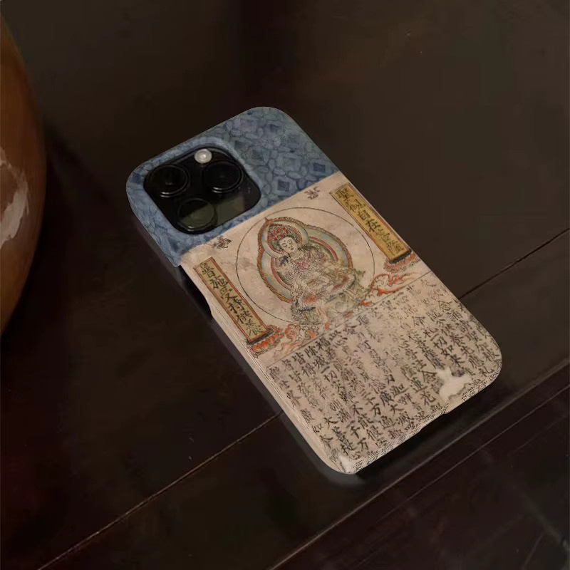 TROPLET Künstlerische Handyhülle mit Buddha-Schriftzug für iPhone 16 15 14 13 12 11 Pro Max Plus, Multicolour - Bild 3
