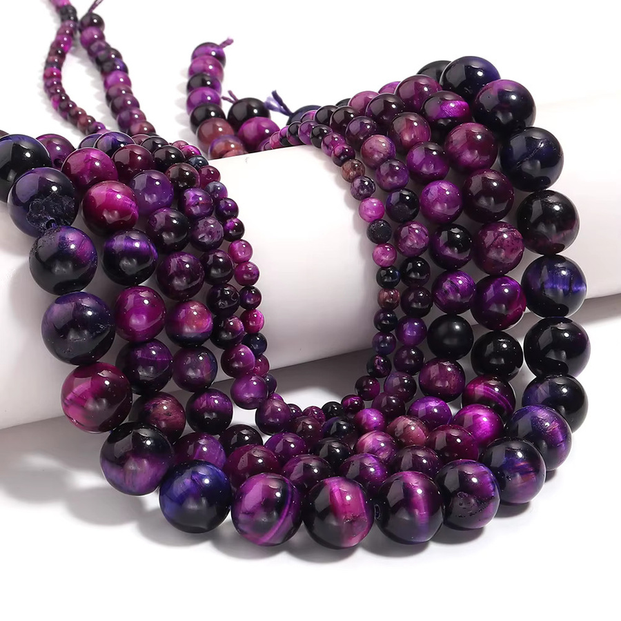 louleur Perlen, Lila Tigerauge, Rund, Unisex - Bild 6