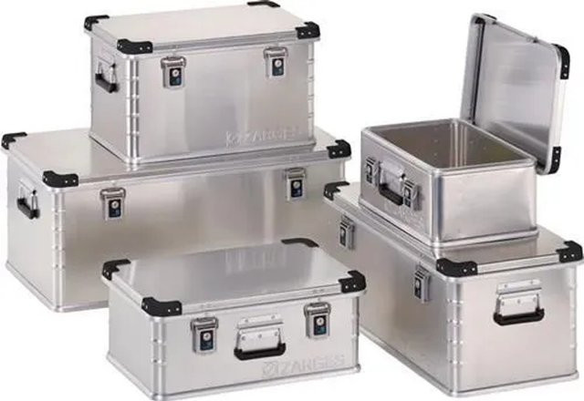 ZARGES Aluminiumbox Midi L mit Deckel und Griffen, Silber, B/T/H: 80 x 40 x 33 cm, 81 l - Bild 1