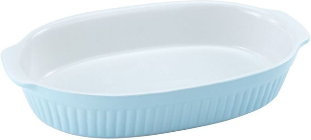 CreaTable Auflaufform Classic PASTELL Kitchen oval, blau, 2500 ml, B: 18 cm, H: 6 cm, L: 33,5 cm - Bild 1