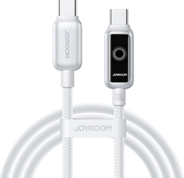 Joyroom USB-C auf USB-C Daten- und Ladekabel StarFlight Display 100W Weiß, Länge: 1,2 m - Bild 1