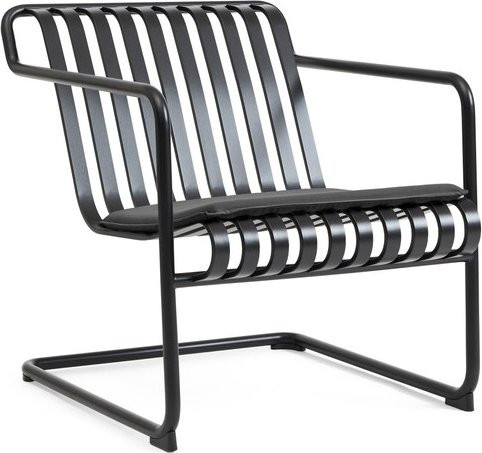HAY Palissade Cantilever Lounge Chair Low in Schwarz aus pulverbeschichtetem Stahl mit Armlehnen - Bild 1