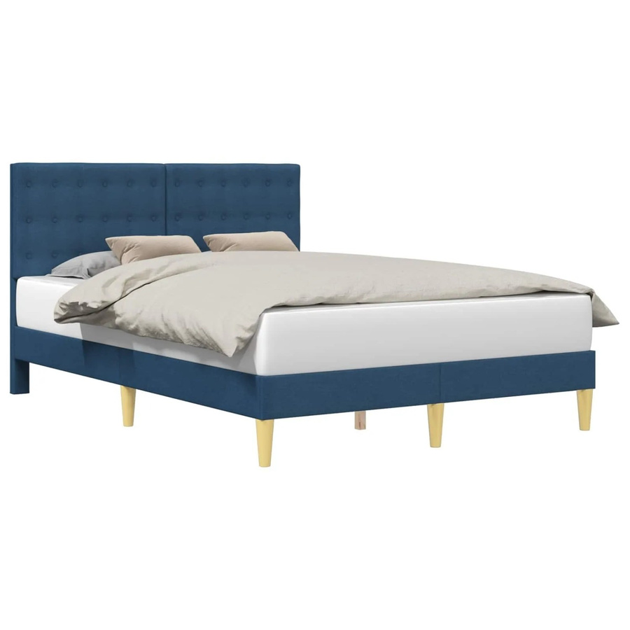 vidaXL Bettrahmen mit Kopfteil in Blau aus Stoff mit minimalistischem Design B/T/H: 120 x 200 x 280 cm - Bild 2