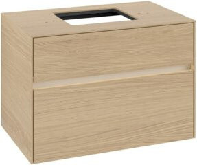 V&B Waschtischunterschrank Collaro mit Waschtisch und LED-Beleuchtung, Farbe: Nord Oak, B/H/T: 80 x 50 x 54,8 cm - Bild 1