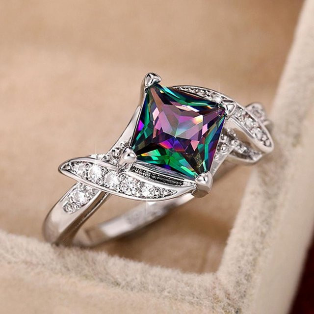 YIRAN Jewelry Ring, Zirkonia, Kupfer, Bunt, Damen - Bild 1