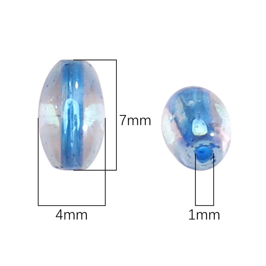 Beadia Glas-Kernperlen, oval, 4 x 7 mm, Unisex - Bild 2