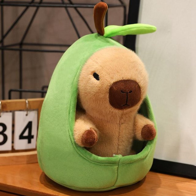 Avocado Frucht Haus Capybara Plüschtier, Puppe, Grün, 20cm - Bild 1