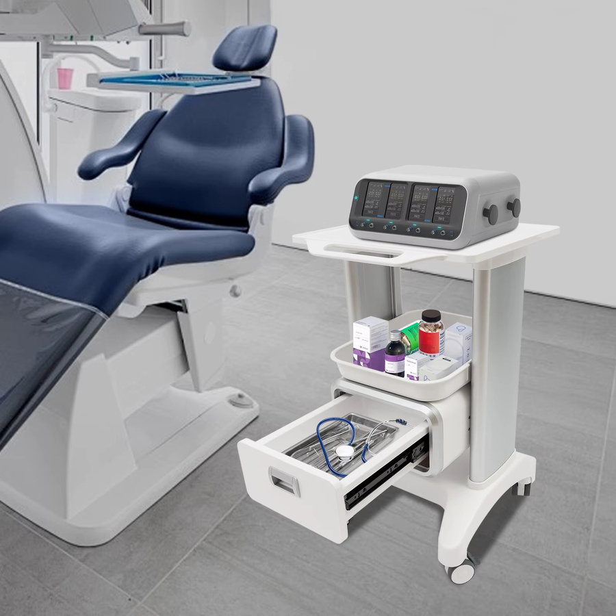 Bymaocar Mobiler Medizinischer Trolley in Weiß für Kosmetikinstrumente mit Rollen und praktischem Griff - Bild 2