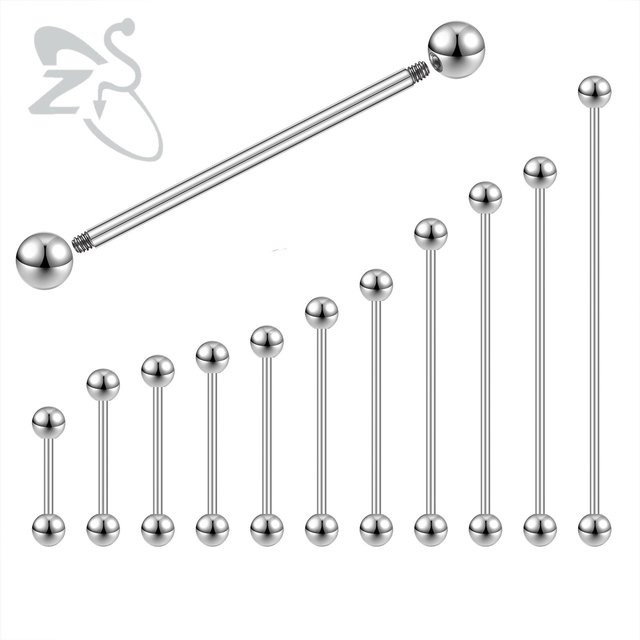 ZS Piercing Barbell, Edelstahl, Silber, Unisex, Ohrring - Bild 1
