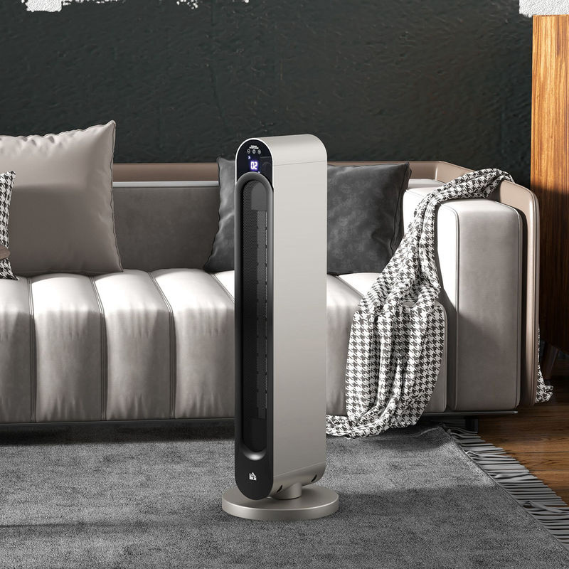 HOMCOM Keramik-Heizlüfter 2200W Elektroheizer mit Fernbedienung und Timer in Silber, B/T/H: 25 x 25 x 73,5 cm - Bild 2