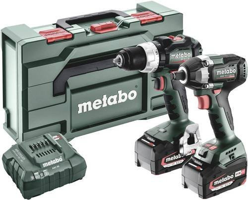 Metabo Akku Combo Set 2.9.3 18V mit Akku-Bohrschrauber BS 18 LT BL, Akku-Schlagschrauber SSW 18 LT 300 BL und metaBOX 145 L in Grün - Bild 1