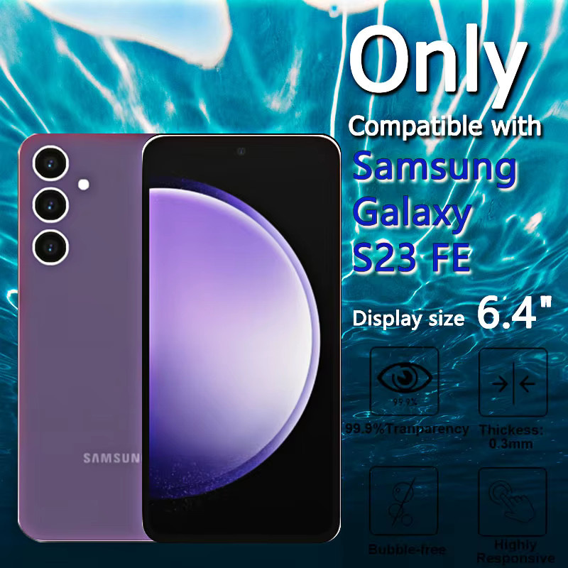 Samsung Galaxy S23 FE Displayschutzfolie aus gehärtetem Glas, 4er-Set, transparent/schwarz, 9H Härtegrad, kratzfest und fingerabdruckfreundlich - Bild 2
