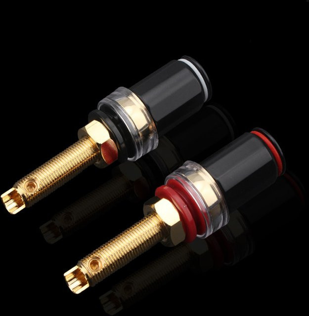 OULLX HIFI-Lautsprecher-Bananenstecker Set aus vergoldetem Kupfer, 2 Stück Audio-Adapter für Verstärker und AMP-Bananenbuchsen - Bild 1