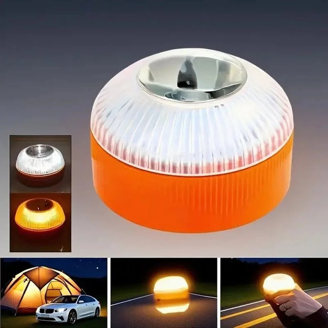 LINYILIGHT LED Auto-Blitz-Warnleuchte mit Magnet und Akku, rote Signallampe als Notlicht und Parkbeleuchtung - Bild 1