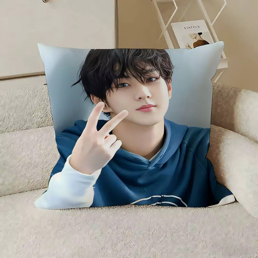 J-JUNGWON Pop Singer Kissenbezug aus weichem Plüsch mit doppelseitigem Druck, Breite: 40 cm, Breite: 40 cm - Bild 3