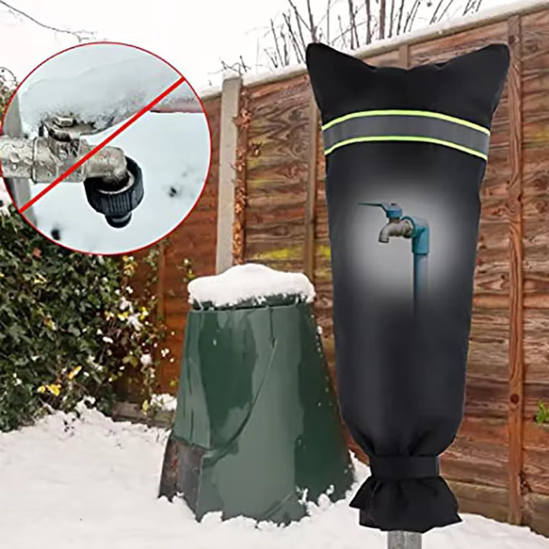 Wasserdichte Outdoor Garten Wasserhahn Abdeckung aus Oxford Polyester in Schwarz - Bild 5