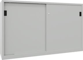 Pavoy Schiebetürenschrank aus verzinktem Stahl in Grau, B/T/H: 120 x 60 x 200 cm - Bild 1