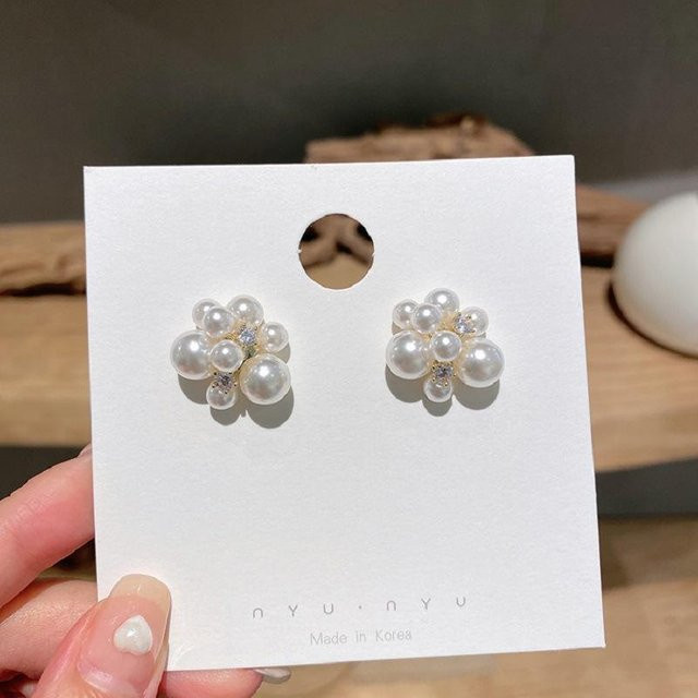 Allbestart Ohrstecker, Perle, Strass, Gold, Damen - Bild 1