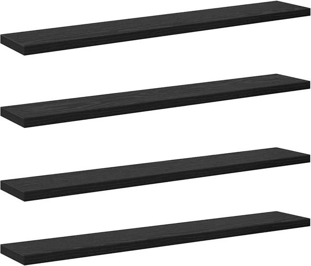 vidaXL Regalbrett Set aus 4 Stück, Schwarz, Holzwerkstoff, B: 60 cm, T: 10 cm, H: 1,5 cm - Bild 1