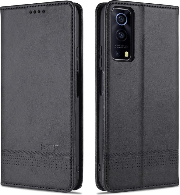 Just Case Magnetische Leder-Schutzhülle für Vivo Y72 5G und iQOO Z3 5G in Schwarz - Bild 1
