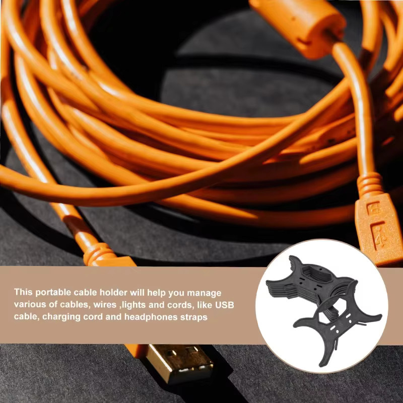 FangNymph 8-teiliger Handkabel-Organizer in Schwarz zur Kabelaufbewahrung und als Seilwickler - Bild 5