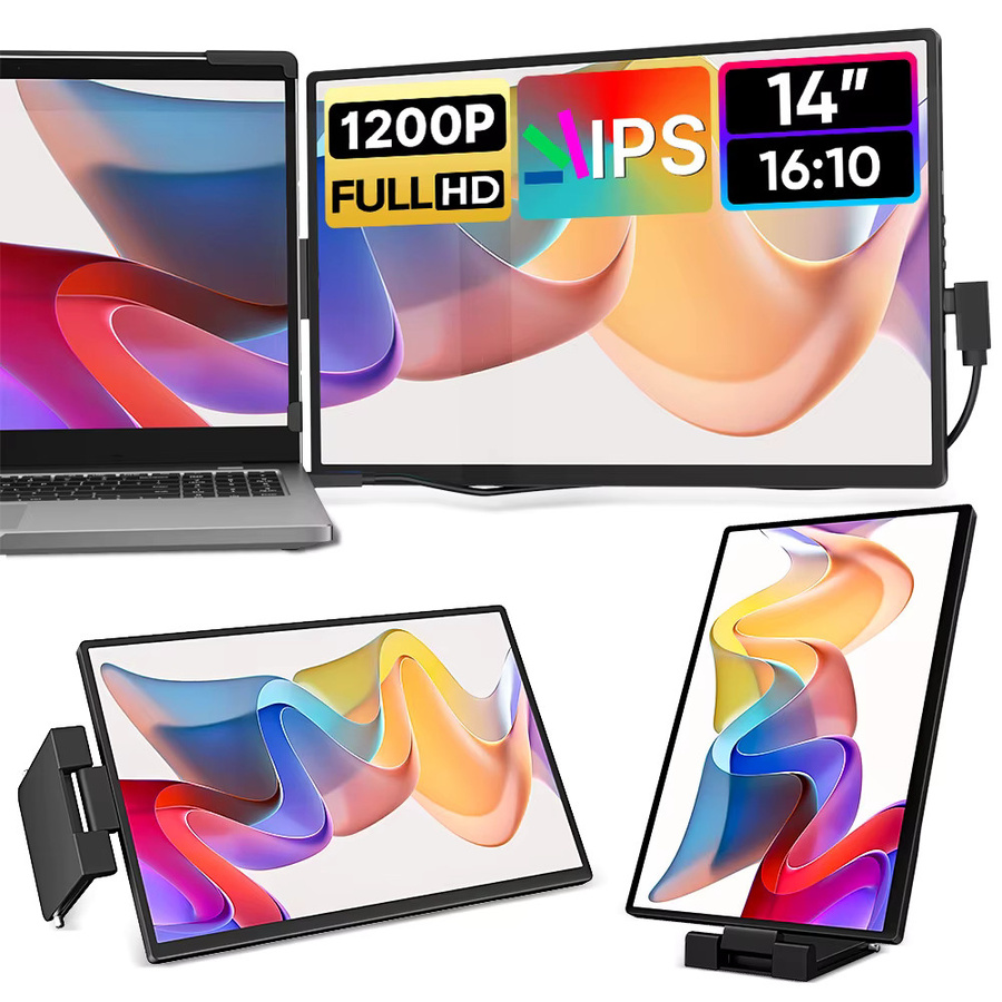 Dopesplay Tragbarer Monitor 14,1 Zoll mit HDR und 1200P Auflösung, Externer Bildschirm-Extender in Schwarz für Laptop, Xbox und PS4 - Bild 7