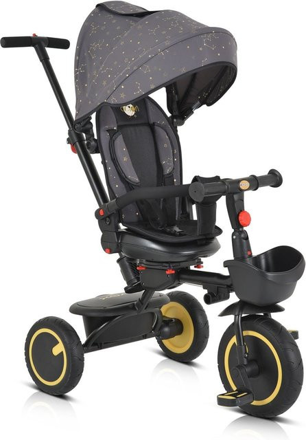Byox Dreirad Tricycle Orion faltbar mit Schiebestange und PU-Reifen in Gelb - Bild 1