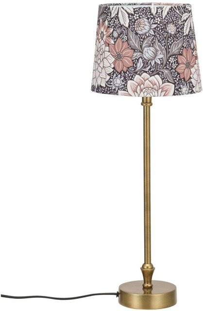PR Home Tischleuchte Liam in Braun mit grünem Samtschirm und Messing-Optik, B/T/H: 20 x 55 x 55 cm - Bild 1