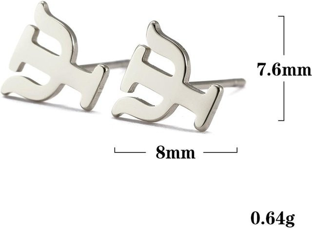 Ohrstecker Psi Griechische Buchstaben, Edelstahl, Gold, Damen - Bild 1