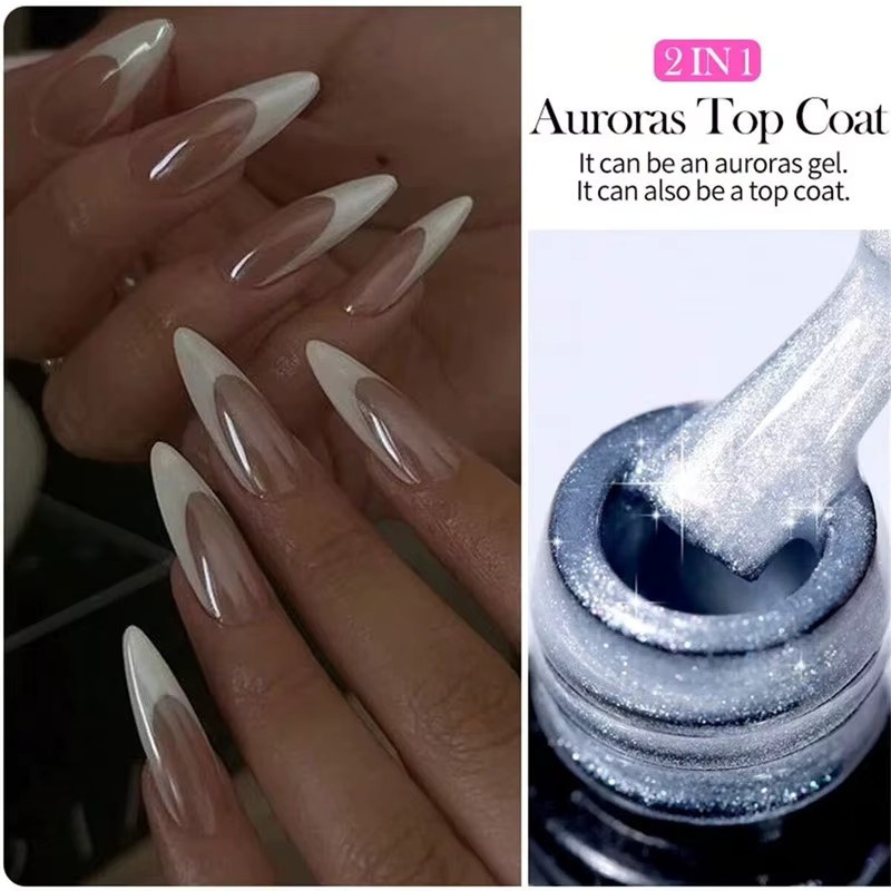 MEET ACROSS Auroras Glitter Top Coat Gel Nagellack, Schimmernd, Holographisch - Bild 2